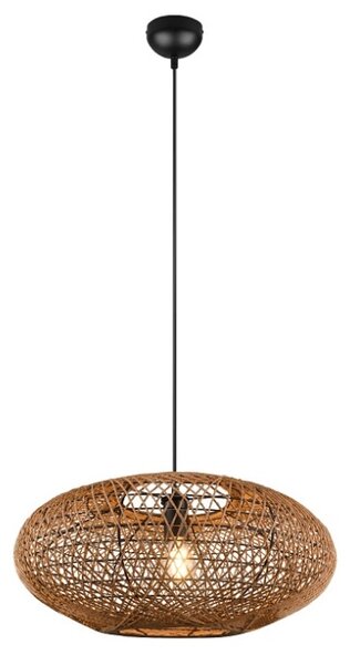 Trio Leuchten 312300136 HEDDA - Závěsné svítidlo se stínidlem ze sisalového lana 1 x E27, Ø 52cm (Závěsný lustr na jednu žárovku)