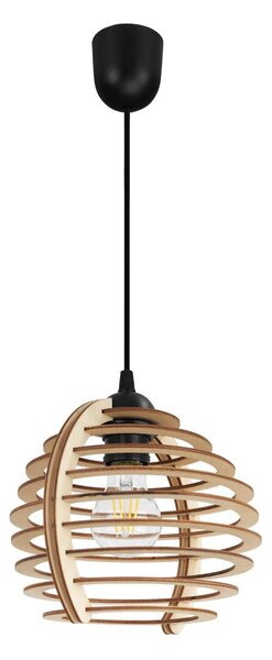 Závěsné svítidlo Timber, 1x dřevěné stínítko, lp, n