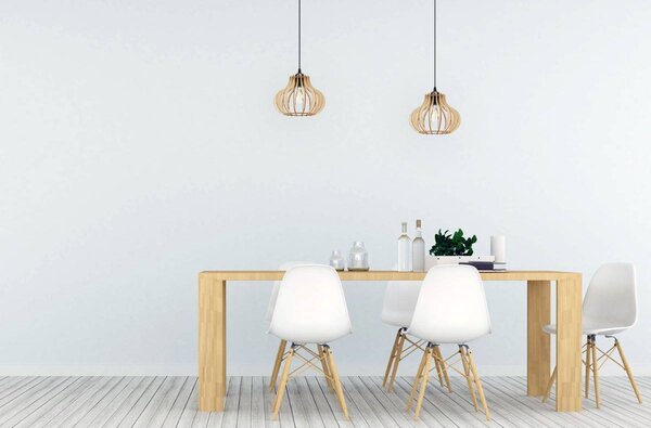Závěsné svítidlo Timber 3, 1x dřevěné stínítko, m