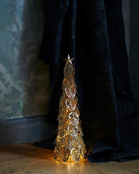 LED světelný stromeček, zlatý, 43cm