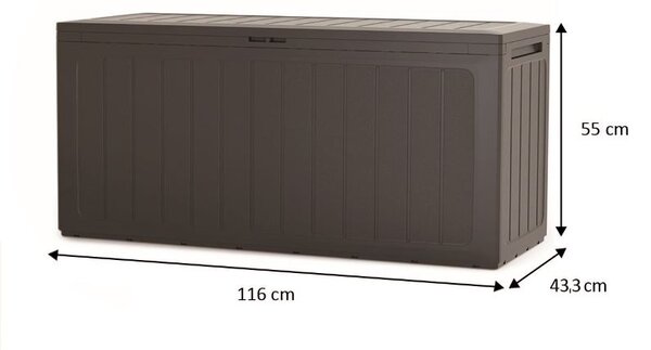PROSPERPLAST Zahradní box BOARDEBOX umbra 116 cm - 280L