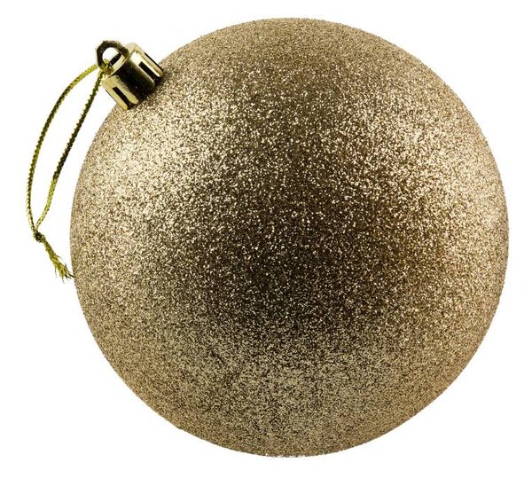 DECOLED Plastová koule, prům. 10 cm, šampaň, 6x glitter