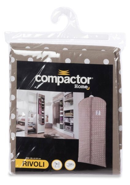 Béžový obal na šaty Compactor Dots, 137 cm