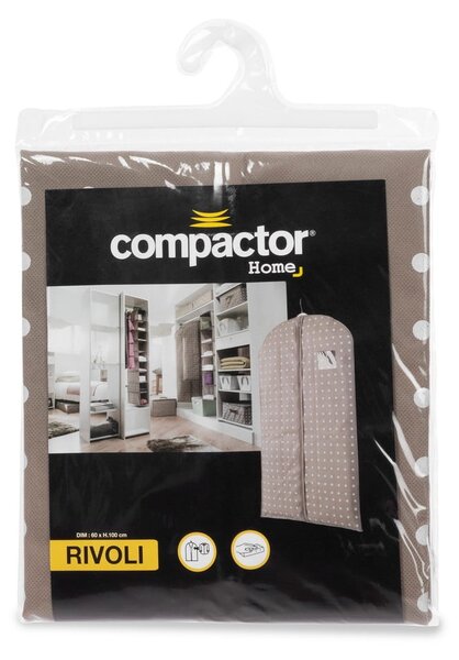 Béžový obal na šaty Compactor Dots, 100 cm