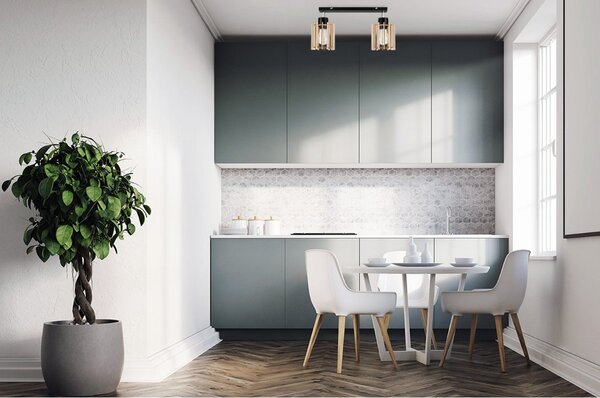 Bodové svítidlo Timber 7, 2x dřevěné stínítko