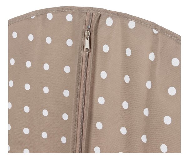 Béžový obal na šaty Compactor Dots, 137 cm