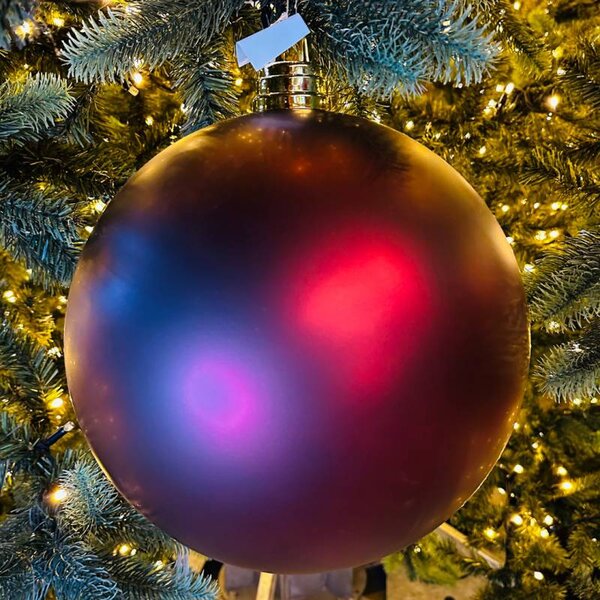 DECOLED Velká vánoční koule 20 cm, vínová matná, plastová
