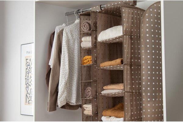 Béžový obal na šaty Compactor Dots, 137 cm