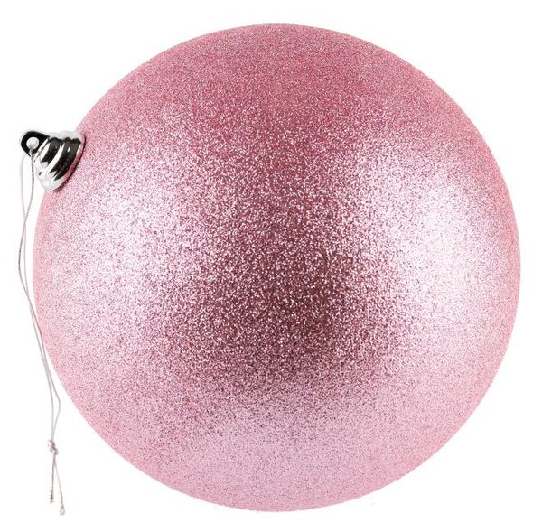 DECOLED Velká vánoční ozdoba růžová glitter 30 cm plastová koule