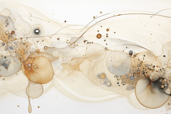 Fototapety Abstraktní inkoustové umění, tekutý styl, béžová barevná paleta , Fototapety akvarel, w02744 : uwalls.cz