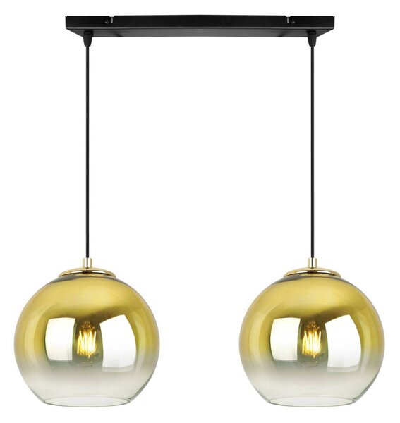 Závěsné svítidlo Bergen Gold, 2x zlaté/transparentní skleněné stínítko (fi 20cm)