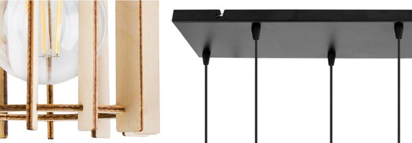 Závěsné svítidlo Timber 7, 6x dřevěné stínítko