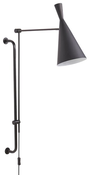 Nástěnná lampa MARISA Černá Kov Nastavitelná