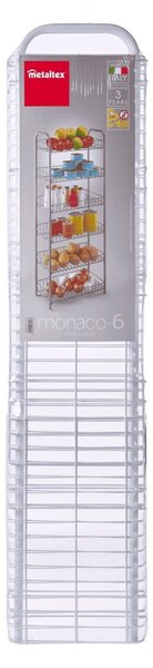 Bílý kovový úložný regál 41x104 cm Monaco – Metaltex