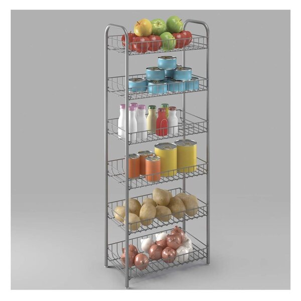 Bílý kovový úložný regál 41x104 cm Monaco – Metaltex