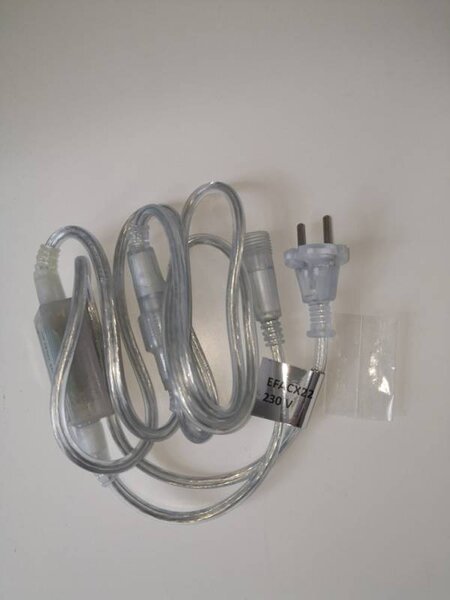 DECOLED Easy Fix zdrojový kabel s oddělitelným AC/DC můstkem, transparentní kabel IP20 interiér, 230 V