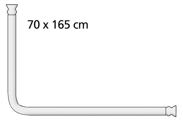Černá univerzální rohová tyč na sprchový závěs Wenko Black, ø 2 cm