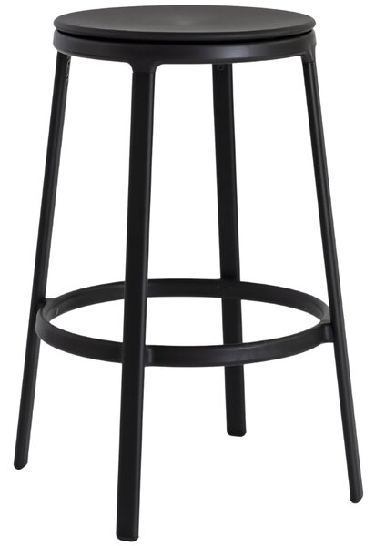 Infiniti Černá plastová otočná barová židle Round & Round 64,5 cm