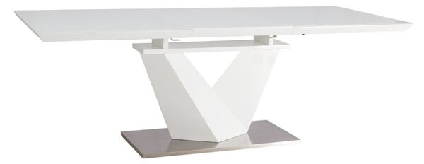 Stůl ALARAS III bílý/bílý lak 160(220)x90
