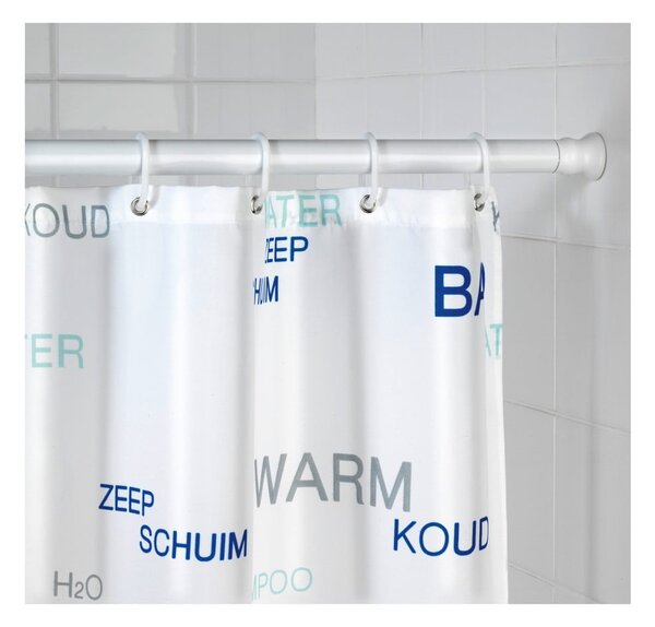 Bílá teleskopická tyč na sprchový závěs Wenko Shower Curtain Rod