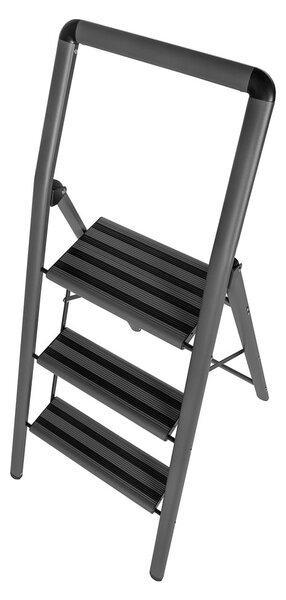 Šedé schůdky Wenko Compact, výška 114,5 cm
