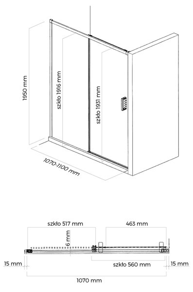 Oltens Breda sprchové dveře 110 cm posuvné chrom lesk/průhledné sklo 21214100
