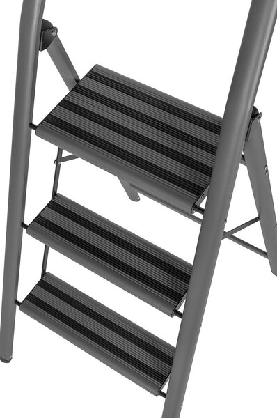 Šedé schůdky Wenko Compact, výška 114,5 cm