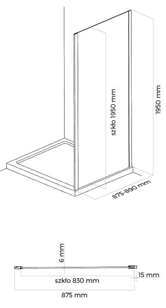 Oltens Breda sprchová zástěna 90 cm chrom lesk/průhledné sklo 22105100