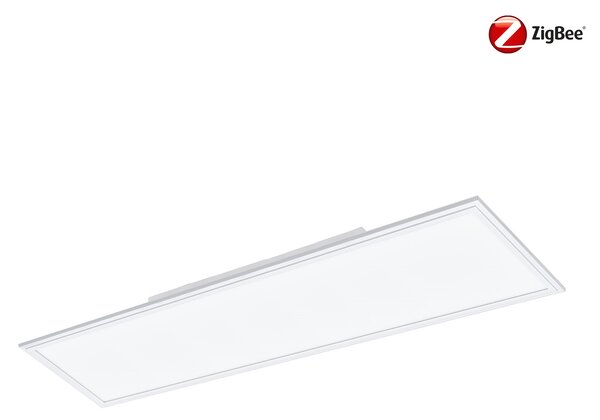 Eglo ZIGBEE 900047 SALOBRENA-Z - Stropní LED obdelníkové stmívatelné svítidlo ovládané ovladačem, nebo z mobilní aplikace, LED 32,5W, 2700-6500K, 120 x 30cm (Přisazené moderní smart LED svítidlo v bílé barvě, bez dálkového ovladače)