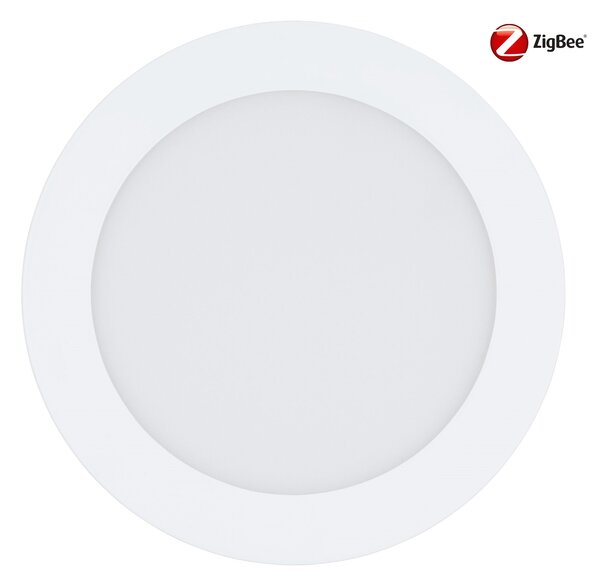 Eglo ZIGBEE 900102 FUEVA-Z - LED zápustné stmívatelné svítidlo ovládané ovladačem, nebo z mobilní aplikace, LED 10,8W, Ø 16,5cm IP20/ IP44, bílá, 2700-6500K (LED vestavné svítidlo v bílé barvě do sádrokartonu)
