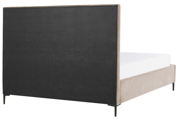 Sada do ložnice Umělý samet SEZANNE 180 x 200 cm Taupe