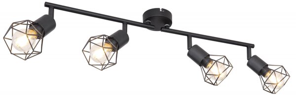 Globo 54802S-4 XARA - Stropní retro bodové svítidlo v černé barvě 4 x E14, 60cm (Stropní kovové bodové svítidlo v černé barvě)