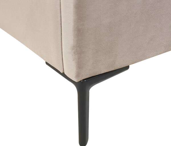 Postel s úložným prostorem Umělý samet SEZANNE 160 x 200 cm Taupe