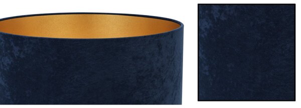 Závěsné svítidlo Mediolan, 1x tmavě modré/zlaté textilní stínítko, (fi 44cm)