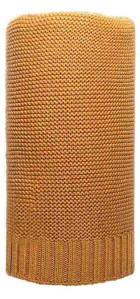 NEW BABY Bambusová pletená deka hořčicová Bambus/Bavlna 100x80 cm