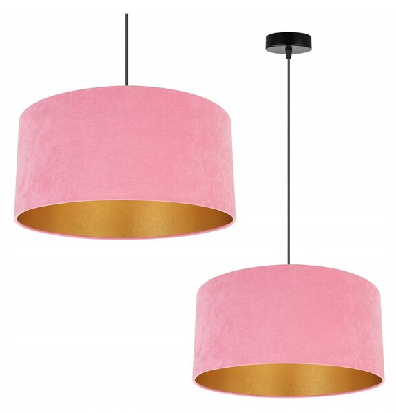 Závěsné svítidlo Mediolan, 1x růžové/zlaté textilní stínítko, (výběr ze 2 barev konstrukce), (fi 40cm)