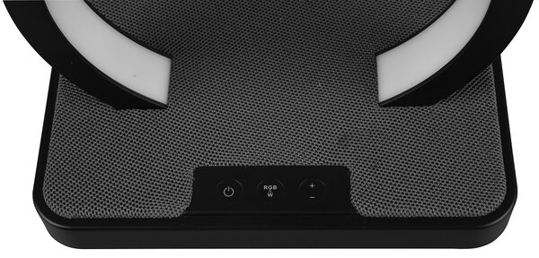 Trio Leuchten R52081132 BEAT - Dotykem stmívatelná černá dekorační RGB lampička s reproduktorem, LED 1W, 3000K (Stolní lampička s reproduktorem a integrovanou barerií)