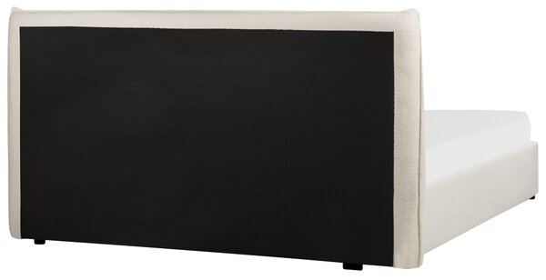 Postel s úložným prostorem Buklé LAVAUR 160 x 200 cm Krémově bílá