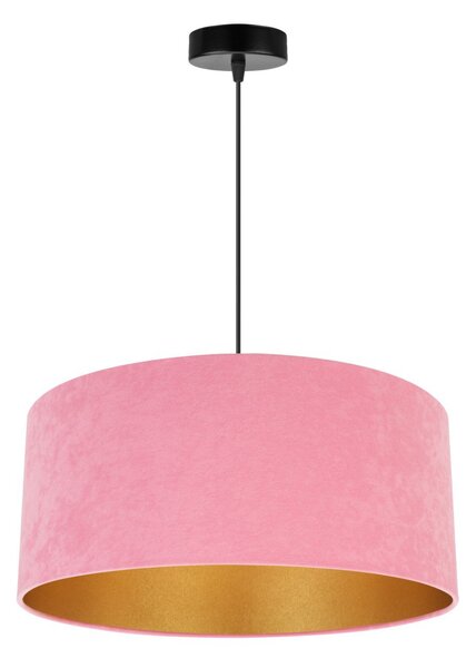 Závěsné svítidlo MEDIOLAN, 1x růžové/zlaté textilní stínítko, (výběr ze 2 barev konstrukce), (fi 44cm)