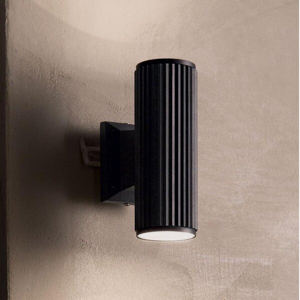 Ideal Lux - Venkovní nástěnné svítidlo BASE 2xGU10/28W/230V IP44 černá