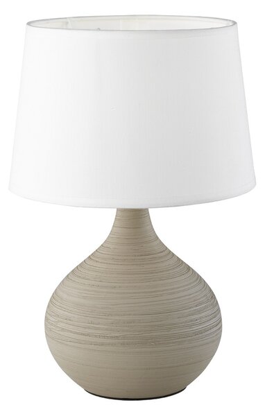 Trio Leuchten R50371025 MARTIN - Stolní bílá lampička, podstavec keramický 1 x E14, 29cm (Stolní lampa s keramickým podstavcem a textilním stínidlem)