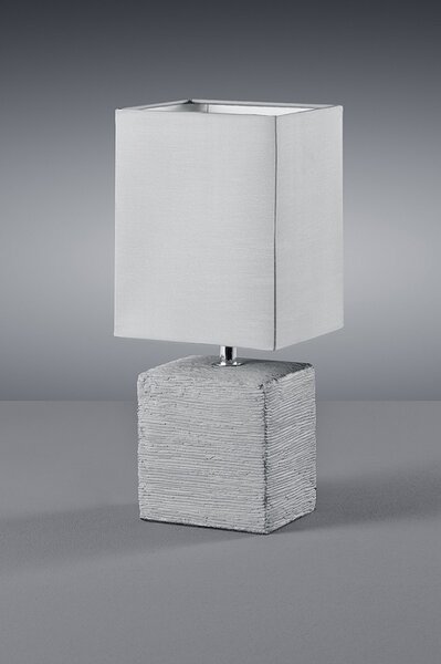 Trio Leuchten R50131087 PING - Stolní levná šedá lampička 1 x E14, 29cm (Stolní lampa s keramickým podstavcem a textilním stínidlem)