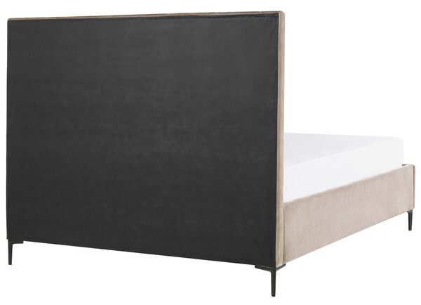 Sada do ložnice Umělý samet SEZANNE 160 x 200 cm Taupe