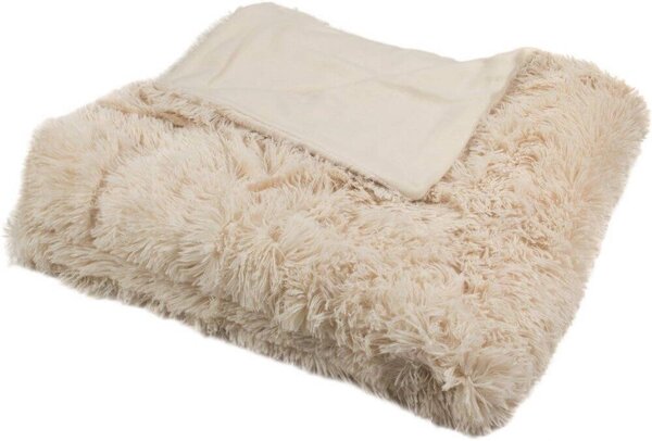 Kvalitex Luxusní deka s dlouhým vlasem BÉŽOVÁ polyester 150x200 cm