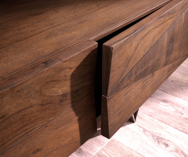 DELIFE Designový TV stolek Wyatt 175 cm akácie hnědá 1 výklopná dvířka