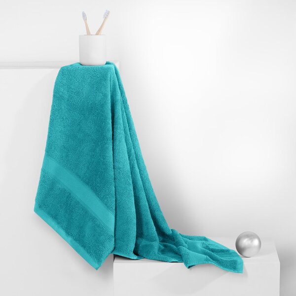 Modrý/tyrkysový froté ručník s příměsí bambusu 50x100 cm Bamby – DecoKing