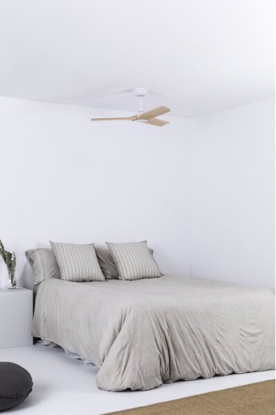 FARO 33805WT - Stropní ventilátor HEYWOOD S dřevo/bílá pr. 90 cm WT + DO