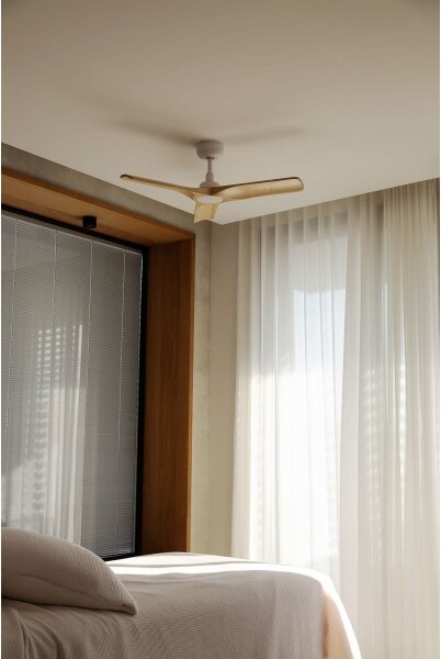 FARO 33805WT - Stropní ventilátor HEYWOOD S dřevo/bílá pr. 90 cm WT + DO