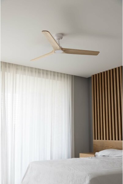 FARO 33810WT - Stropní ventilátor HEYWOOD L dřevo/bílá pr. 132 cm WT + DO