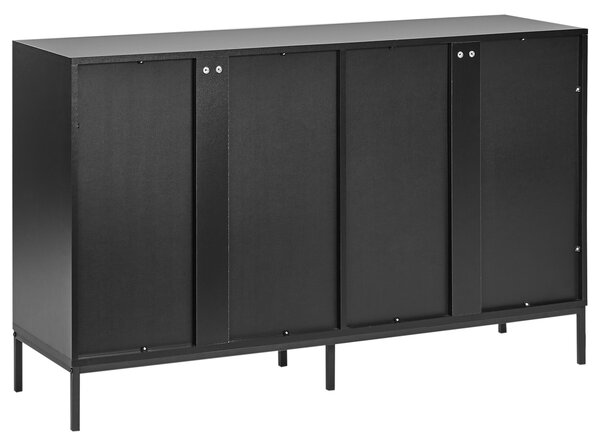 Prosklená komoda LANGFORD 137 cm Černá